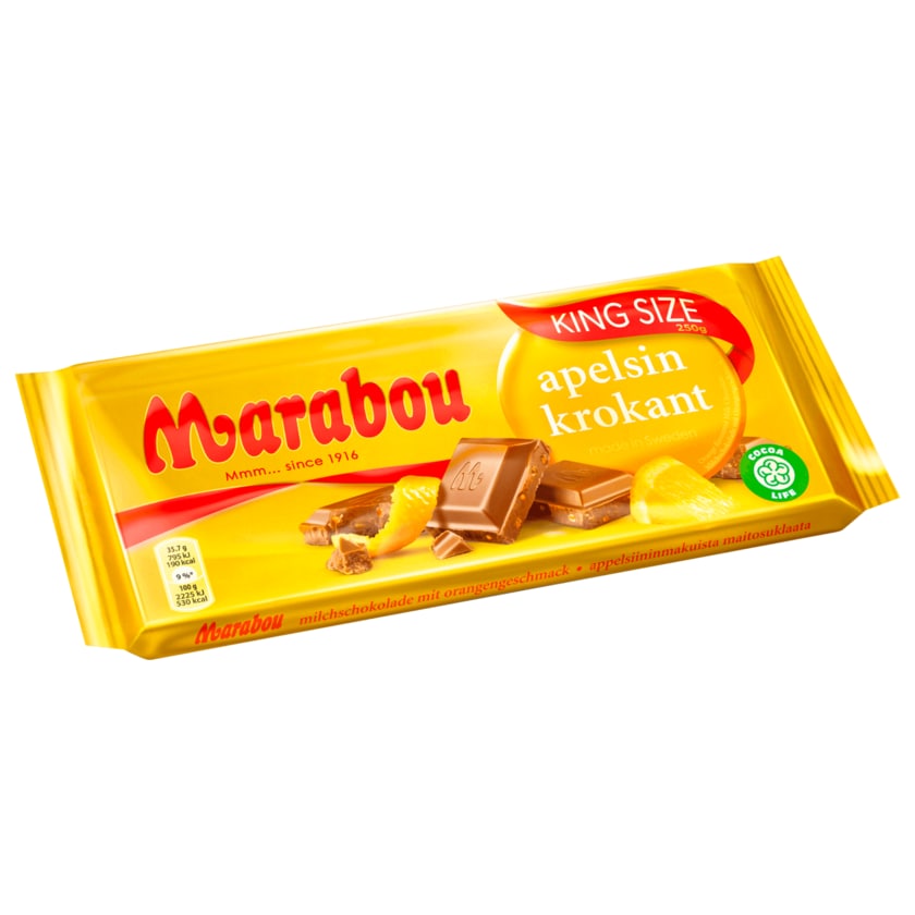 Marabou Vollmilchschokolade mit Orange & Krokant 250g